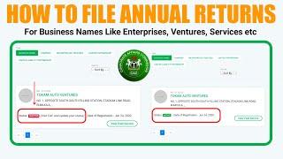 How to file Annual Returns On CAC - For Enterprises, Ventures, All Small Businesses ( BN, RV)