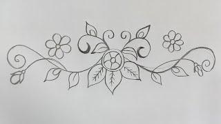 Flower design drawing with pencil /how to draw flower designs /flower designs drawing/flower designs