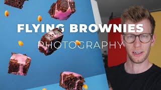 Flying food photography | Photographying Brownies in air