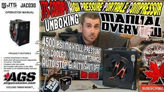 JTS COMP1 Portable Compressor - Unboxing and Manual overview [Available from AirGunSource Canada]