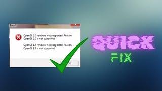 Easy FIX - OpenGL Renderer Not Supported | Windows