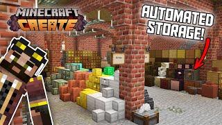 Automated STORAGE SYSTEM in Minecraft Create Mod!