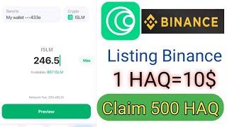 islamic coin new update || islam coin listing Binance || claim 500 coin || islamic coin wallet