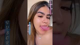 hot girl playing long tongue #tongue #ytshorts