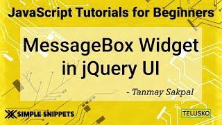 Message Box Widget in JQuery UI