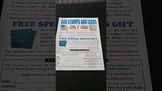 Everyone in Direct Mail The 500 Stamps and Leads Only $100 Grab This Amazing Deal Today!!