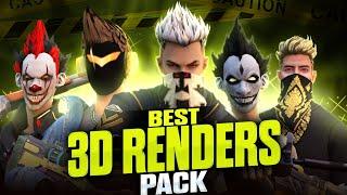 FREE FIRE 3D RENDER PACK || 40+ UNIQUE 3D RENDERS || HIGH QUALITY 3D RENDERS || OSG VIKAS ️