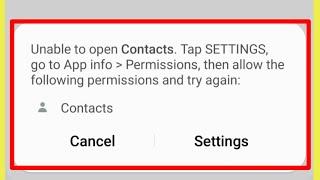 Fix Unable to open Contacts tap settings go to app info permissions Problem Solve In Android