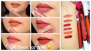 MYGLAMM LIT Liquid Lipstick Swatches || GET *FREE* LIPSTICKS