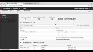 WordPress Debug Bar Rewrite Rules Functionality