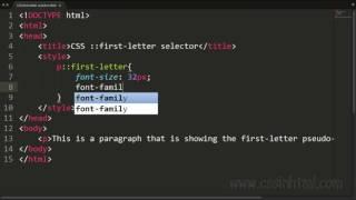 CSS ::first-letter selector