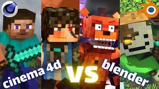 Blender VS Cinema4D(Minecraft Animation)