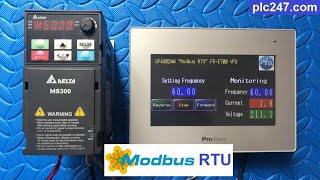 Proface HMI "Modbus RTU" Delta MS300 VFD