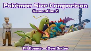 Pokemon Size Comparison - Gen 2 - All Forms - Dex Order