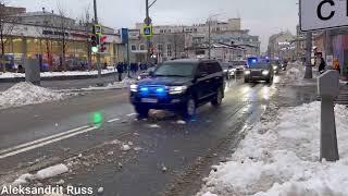 Кортеж авто Аурус зима 2023, Москва