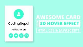Card with 3D Hover Effect | HTML CSS & Javascript