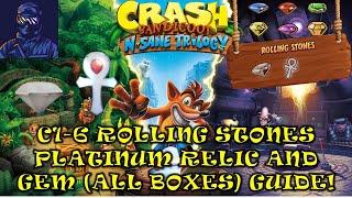 C1-6 Rolling Stones Platinum Relic and Gem (All Boxes!) Crash Bandicoot 100% Guide