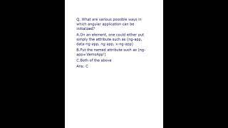 AngularJS  | Multiple Choice Questions With Answer