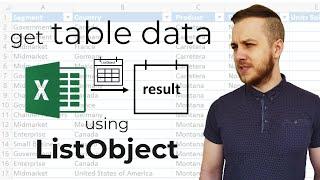 How to get data from Excel table using ListObject?