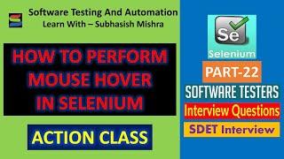 22 - How to perform Mouse Hover in Selenium WebDriver