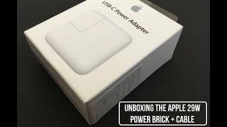 Apple USB C 29W Power Adapter & USB C Lightning Cable Unboxing - iPhone X Quick/Fast Charger