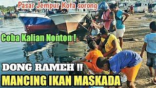 FISHING WITH FISH FEED at Puri PASAR FISH PAPUA Bridge -Afri Sorong