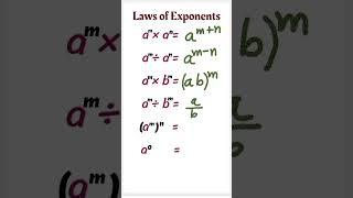 Laws of Exponents #exponents #maths #class7 #cbse #viral #shorts #trending 