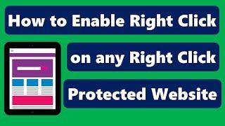 How to Enable Right Click on any Right Click Protected Website | Copy Text From Right Click Disabled
