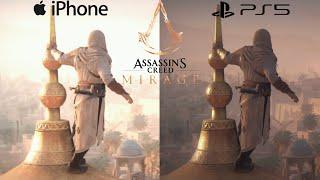 Assassin's Creed Mirage:  iPhone 15 Pro Max Vs PS5 - Side by Side Gameplay Comparison