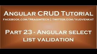 Angular select list validation