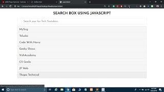 Working Search Box in JavaScript in Hindi