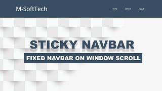 Sticky Navigation Bar On Scroll Using  Javascript | Fixed Navbar on Scroll | Shrinking Navbar