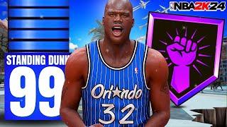 99 STANDING DUNK "SHAQ BUILD" + HOF RISE UP BROKE NBA 2K24! THE BEST CENTER BUILD IN NBA2K24