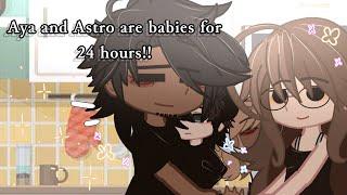 AYA AND ASTRO ARE BABIES FOR 24 HOURS || Gacha meme || Gacha club || Gcmm [read desc if you want]