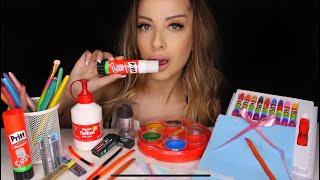 KIRTASİYE MALZEMELERİ YEDİM  YENİLEBİLİR Tutkal, Pastel Boya, Uç, Silgi | TÜRKÇE ASMR MUKBANG