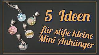 5 Ideen für Mini Anhänger/ Schmuck selber machen/ einfache Anleitung/ Schmuck basteln mit Nagellack