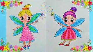 Как нарисовать фею карандашами. Draw a fairy