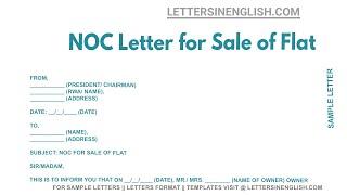 NOC Letter For Sale Of Flat - Sample No Objection Letter