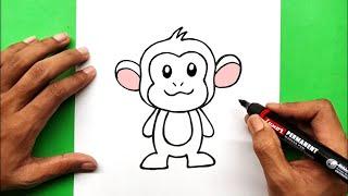 How to draw a monkey step-by-step tutorial | easy draw monkey for beginners