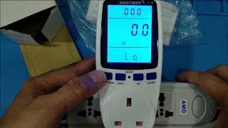 Plug Socket Digital Wattmeter Power Consumption Watt Energy Meter KWh AC 230V - Unboxing & Testing