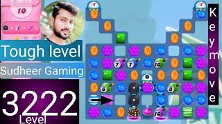 Candy crush saga level 3222 । Tough level । No boosters । Candy crush 3222 help । Sudheer Gaming