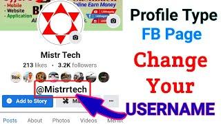 FB Page Username Change, Profile type Facebook page Change Username @mistrtech