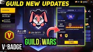 New Guild 2.0 Update - Guild Wars Gameplay, V Badge | Free Fire Guild.