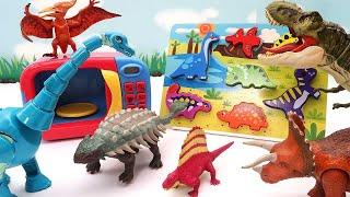 Lost Dinosaurs! Dinosaur Wooden Puzzle In Jurassic Park. T-Rex, Triceratops, Pteranodon Toys