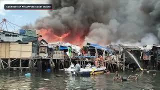 Fire hits the area of Isla Puting Bato in Tondo