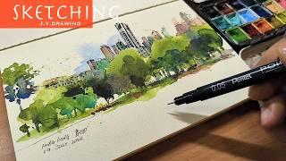 Easy And Simple Watercolor Techniques for Drawing Stunning Landscape Buildings
