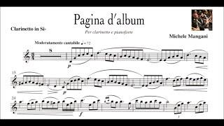 Michele Mangani "Pagina d'Album" Clarinet Score