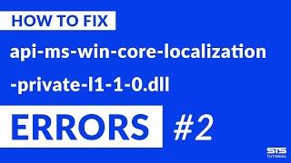 api-ms-win-core-localization-private-l1-1-0.dll Missing Error Fix | #2 | 2020