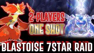 DELPHOX One Shot BLASTOISE / TURTOK 7 star tera raid 2-players-strat - Pokemon Scarlet & Violet