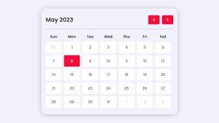 Create A Dynamic Calendar in HTML CSS & JavaScript | Calendar with JavaScript